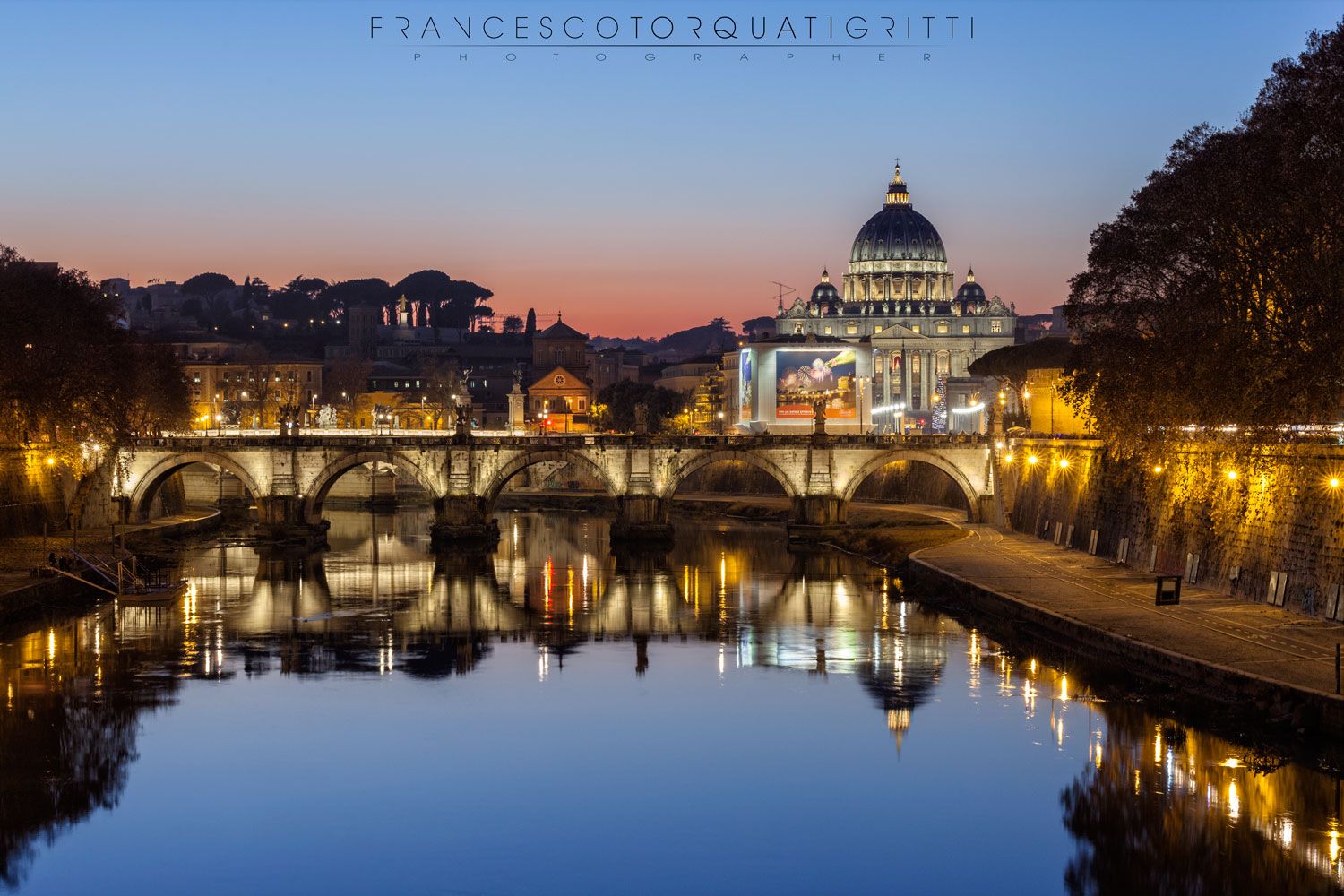 Basilica di San Pietro from Ponte Umberto I, Italy