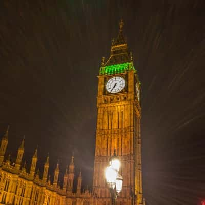 Big Ben in the street light, United Kingdom