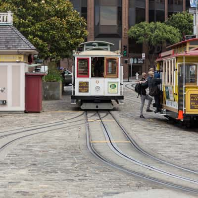 Cable Car end of line station at Powell & Hyde line, USA