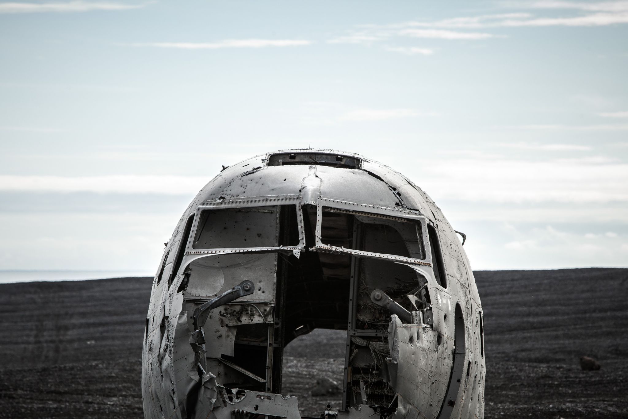 Solheimasandur Plance Wreck from the front, Iceland