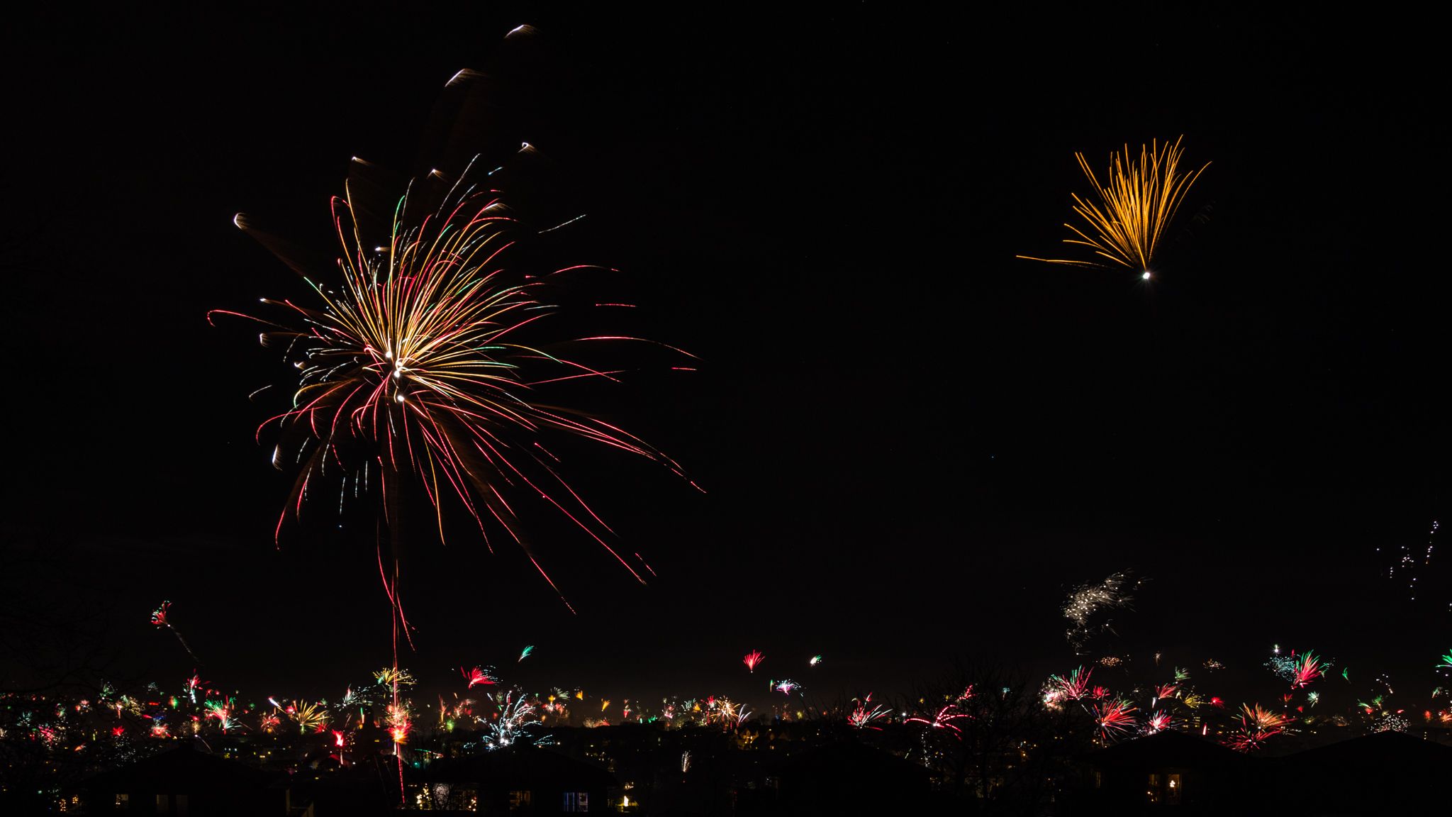 Fireworks over Lüdenscheid, Germany