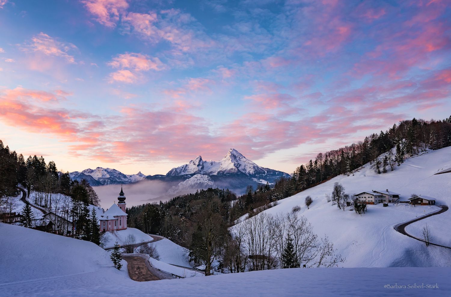 Maria Gern Church, Bavaria - Hill View, Germany