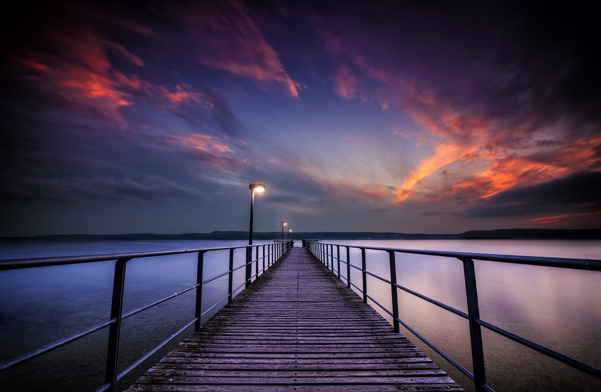 Jetty Nußdorf at Überlingen, Lake Constance, Germany