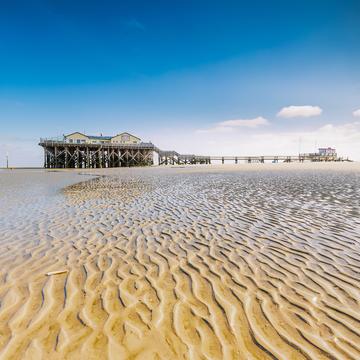 St.Peter-Ording Beach with Bar, Schleswig-Holstein, Germany