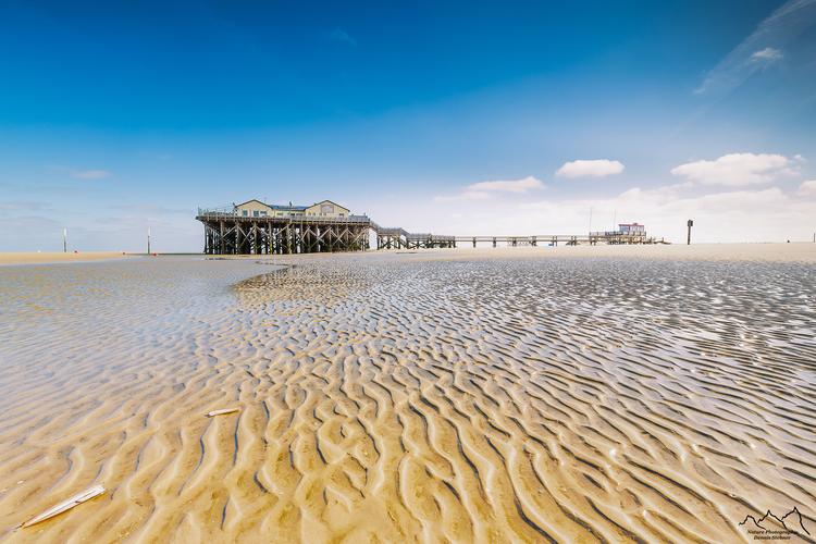 St.Peter-Ording Beach with Bar, Schleswig-Holsten, Germany