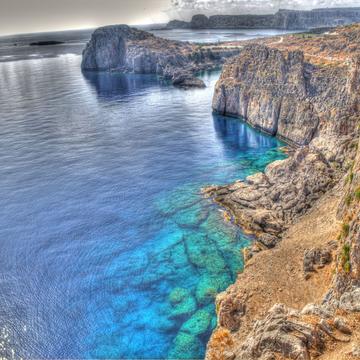 View from the cliffs of Lindos, Rhodes Island, Greece