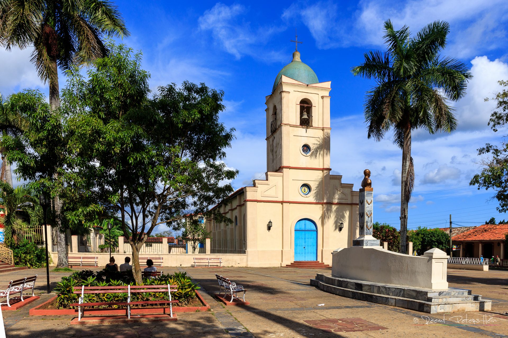 Church and main square of Vinales, Cuba