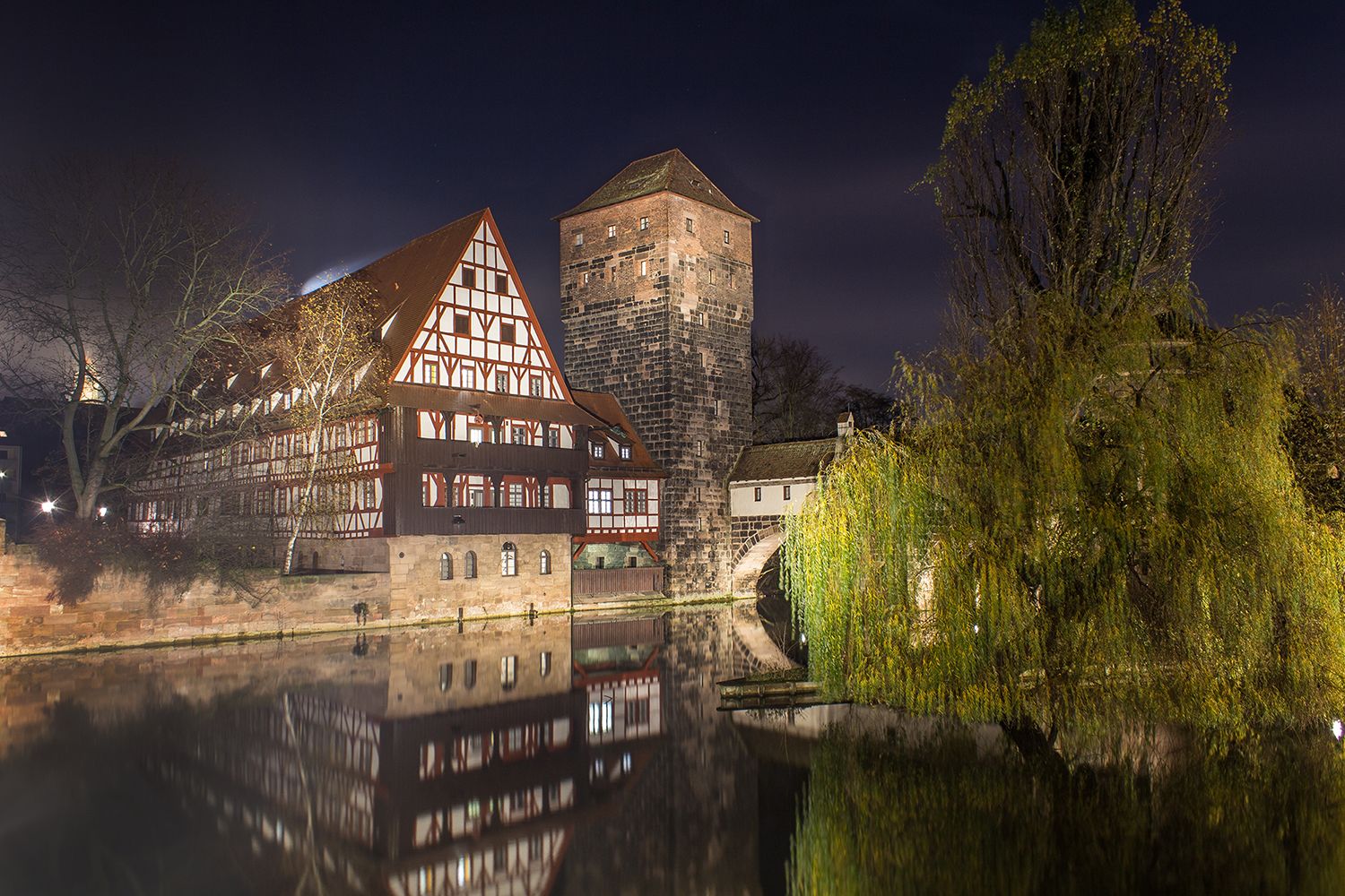 Old town and Henkersbrücke, Nuremberg, Germany