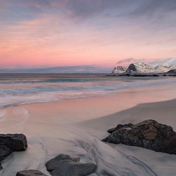 Lonely beach at Myrland, Norway