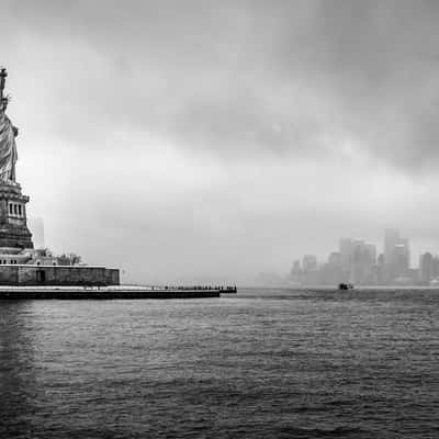 Statue of Liberty seen from the ferry, USA