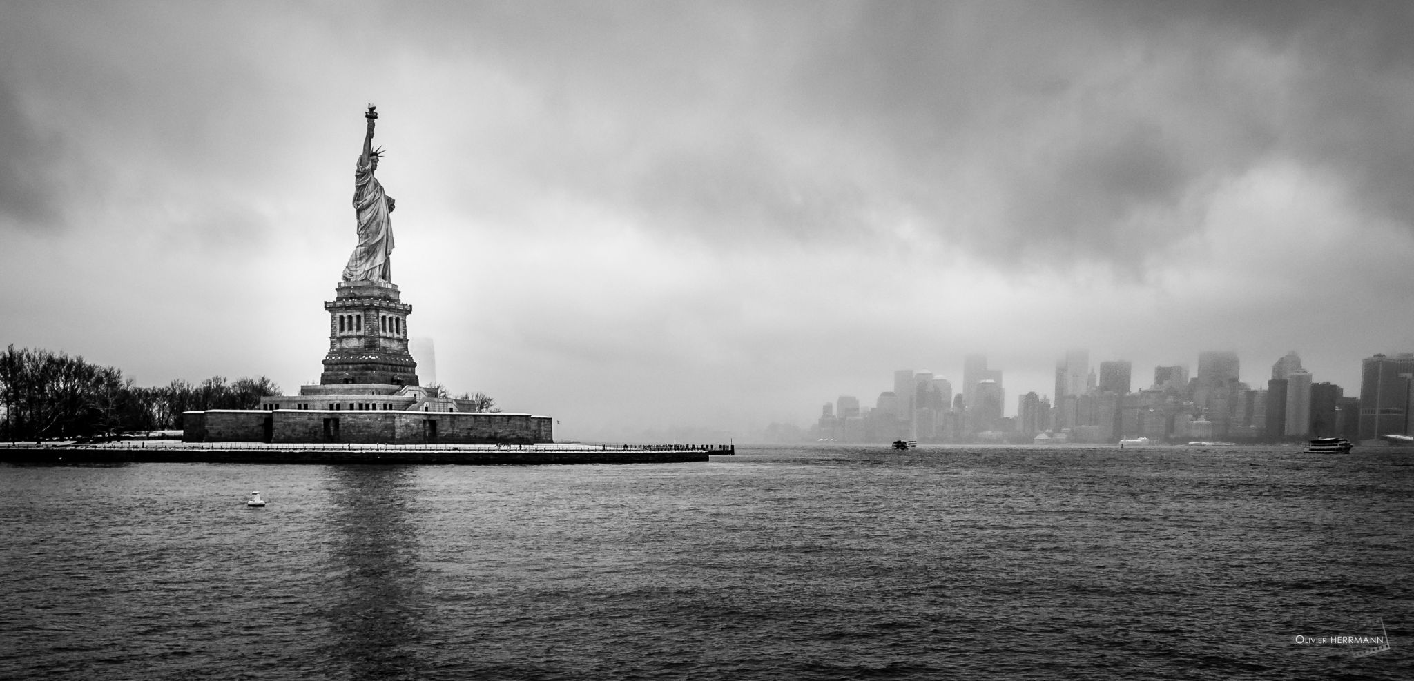 Statue of Liberty seen from the ferry, USA