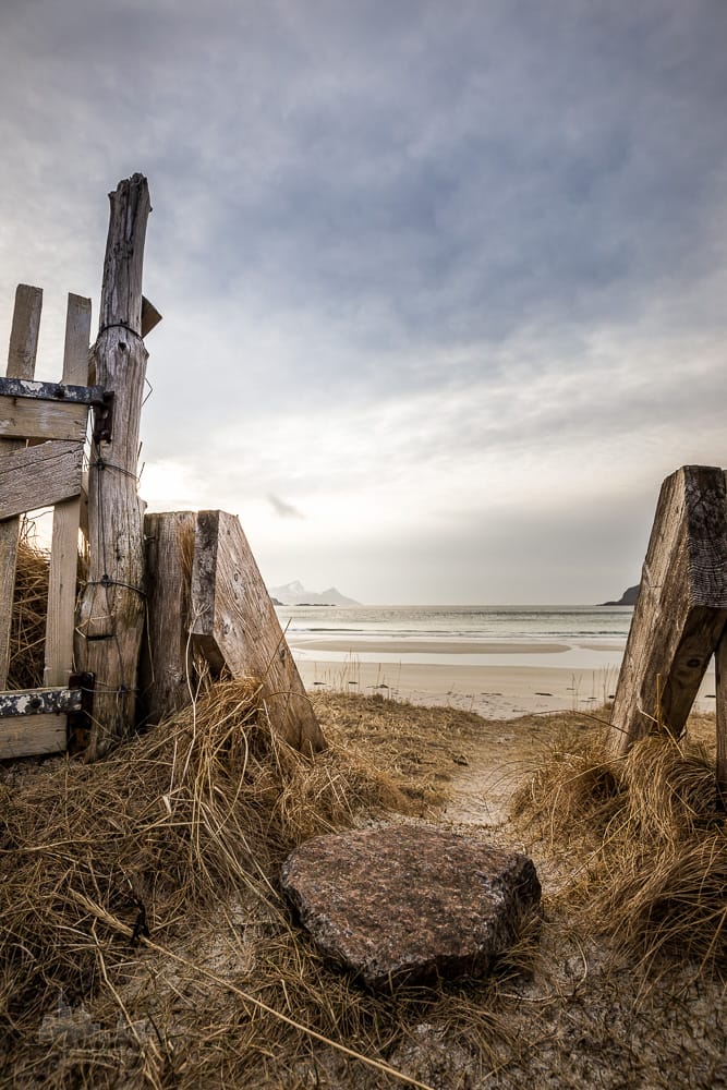 Way through to the beach in Vik, Norway