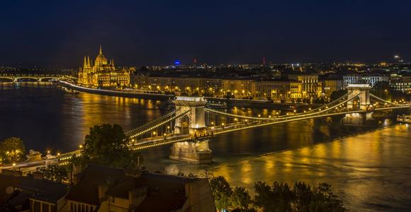 Chain Bridge and Hungarian Parliament, Budapest