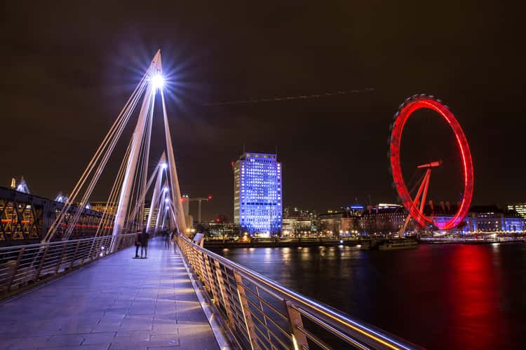 London Eye from Golden Jubilee Bridges