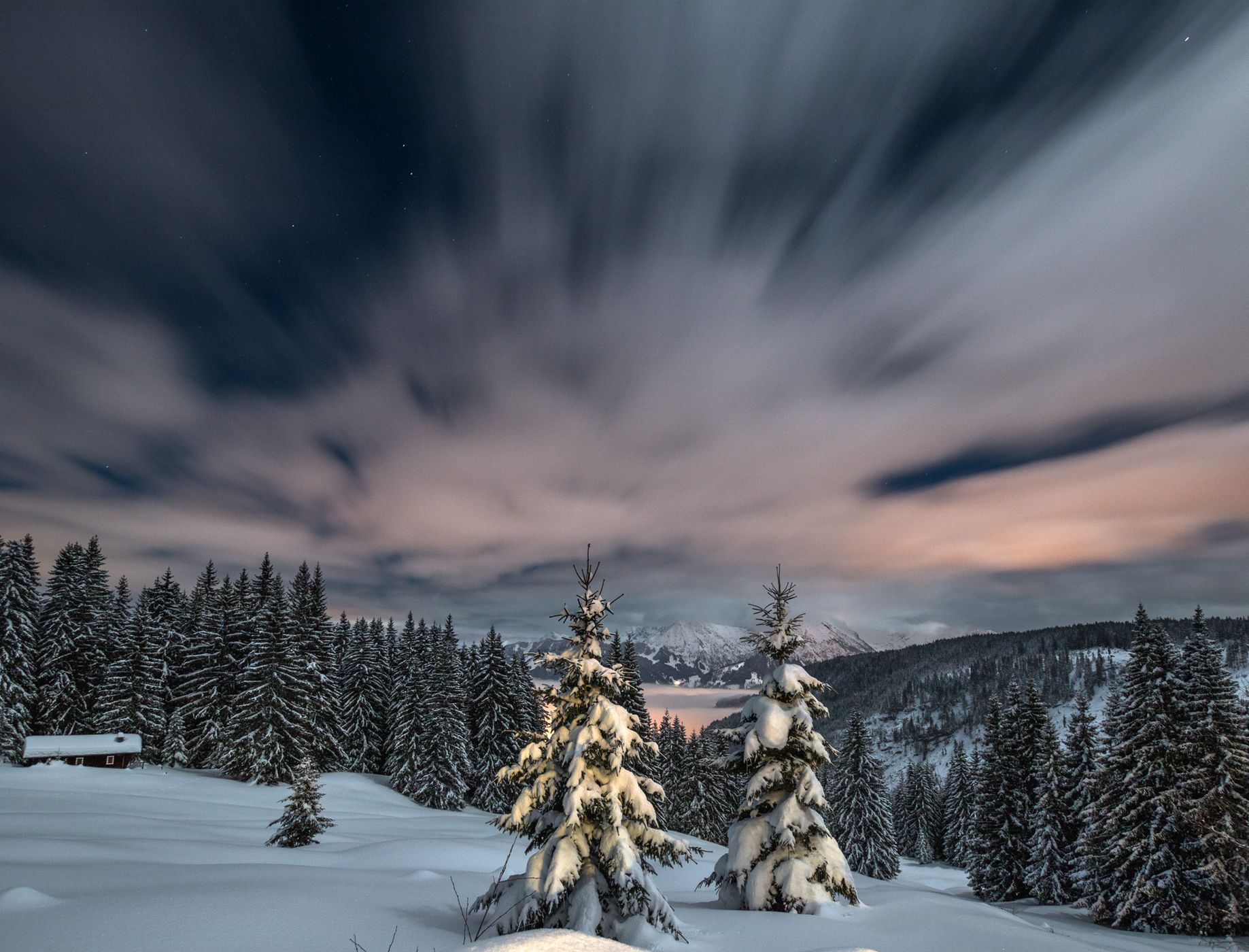 Nebelhorn-view at night, Germany