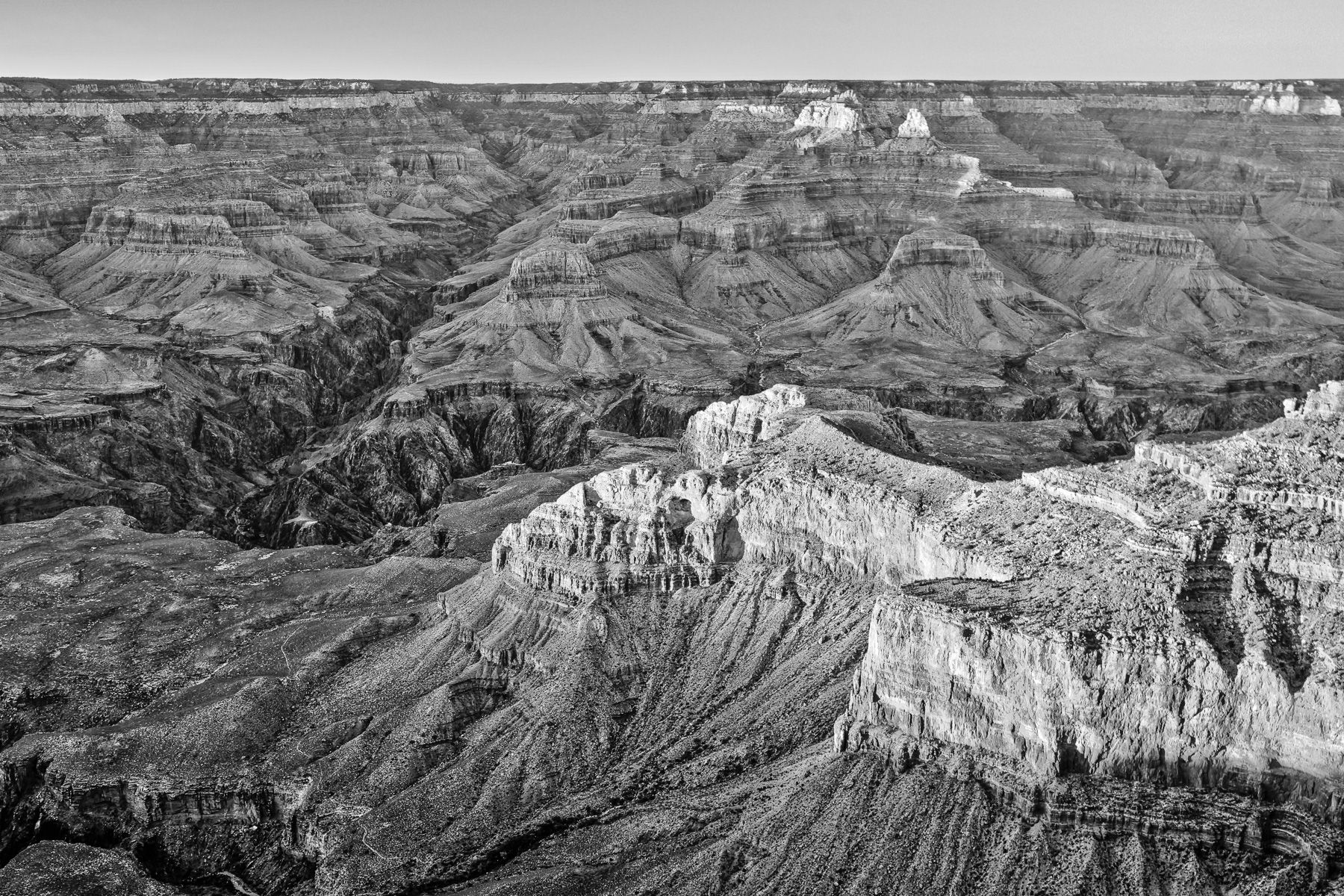 Sunset at Grand Canyon in B/W HDR, USA