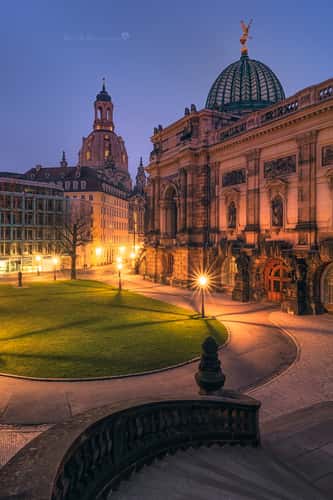 Domes at blue hour, Dresden
