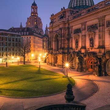 Domes at blue hour, Dresden, Germany