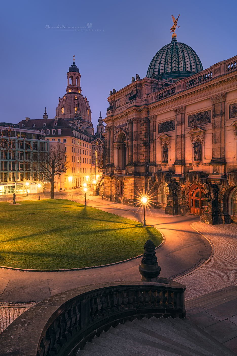 Domes at blue hour, Dresden, Germany