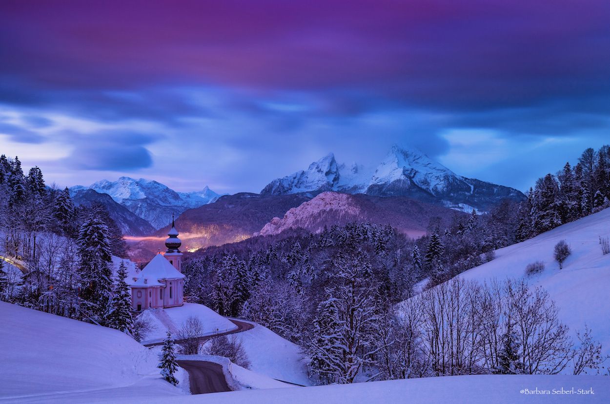 Maria Gern Church, Bavaria - Hill View, Germany