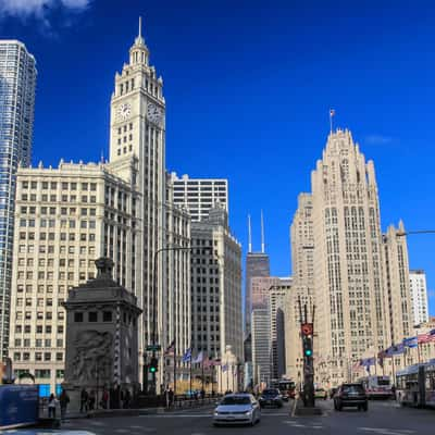 Michigan Av via DuSable Bridge, USA