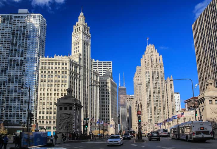 Michigan Av via DuSable Bridge