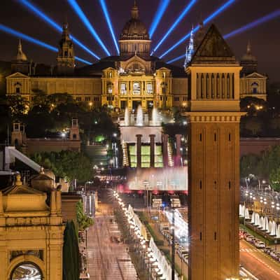 Palau Nacional & Passeig Maria Cristina, Spain