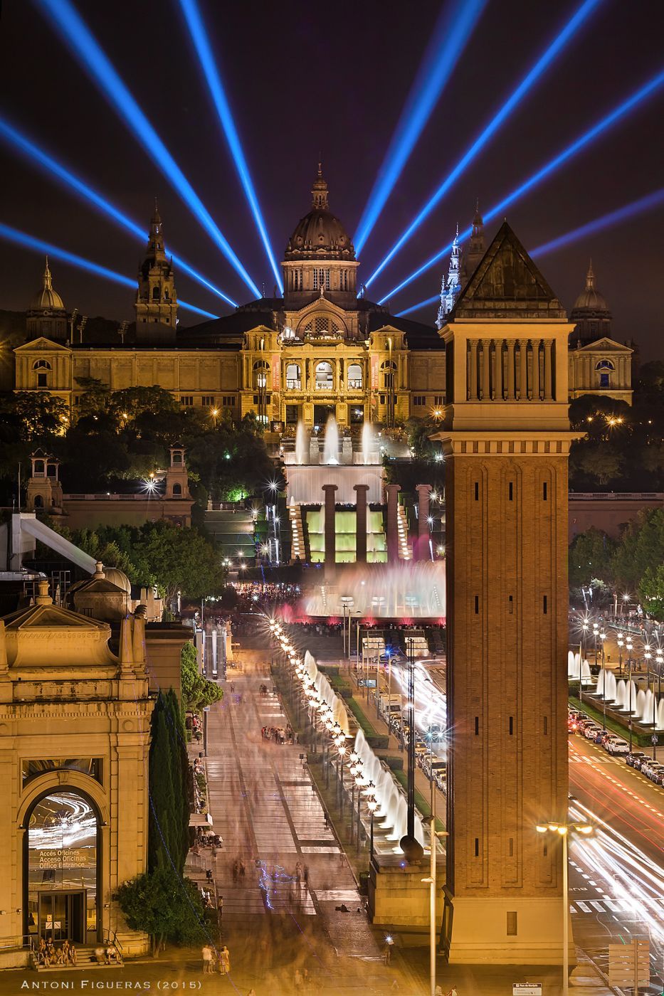 Palau Nacional & Passeig Maria Cristina, Spain