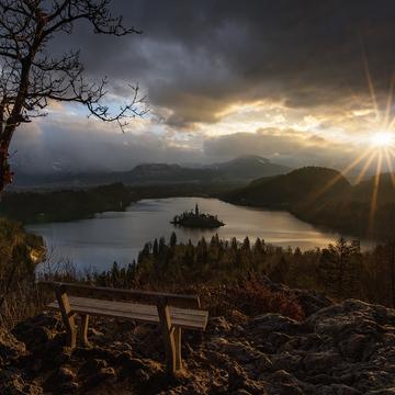 View from Ojstrica on Lake Bled, Slovenia