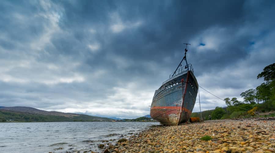 Abandoned fishing boat, Scotland