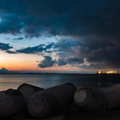 Braccio del molo porto di Cagliari, Italy