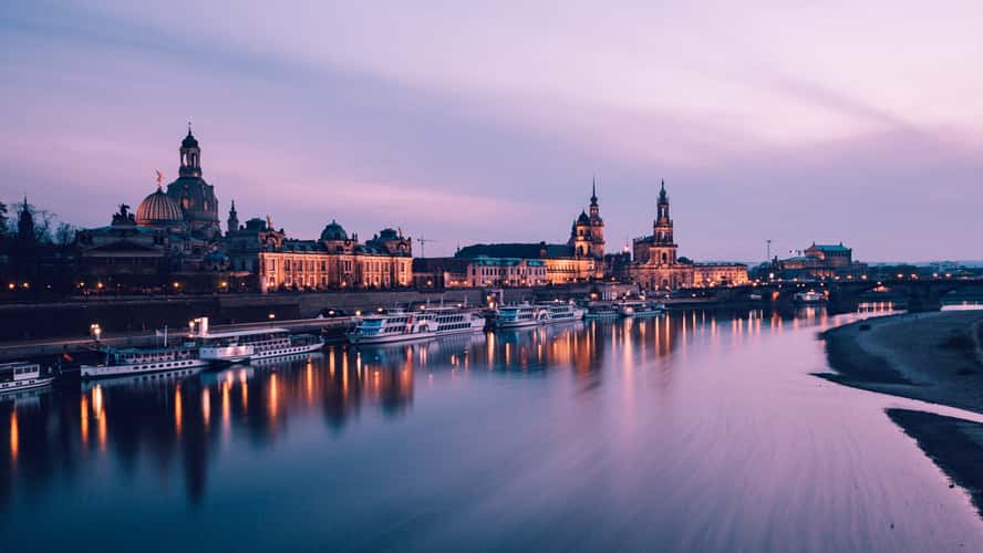 View over Dresden from Carolabrücke
