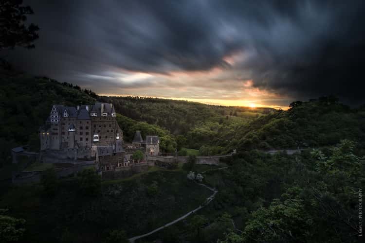 View of the east side of Eltz Castle