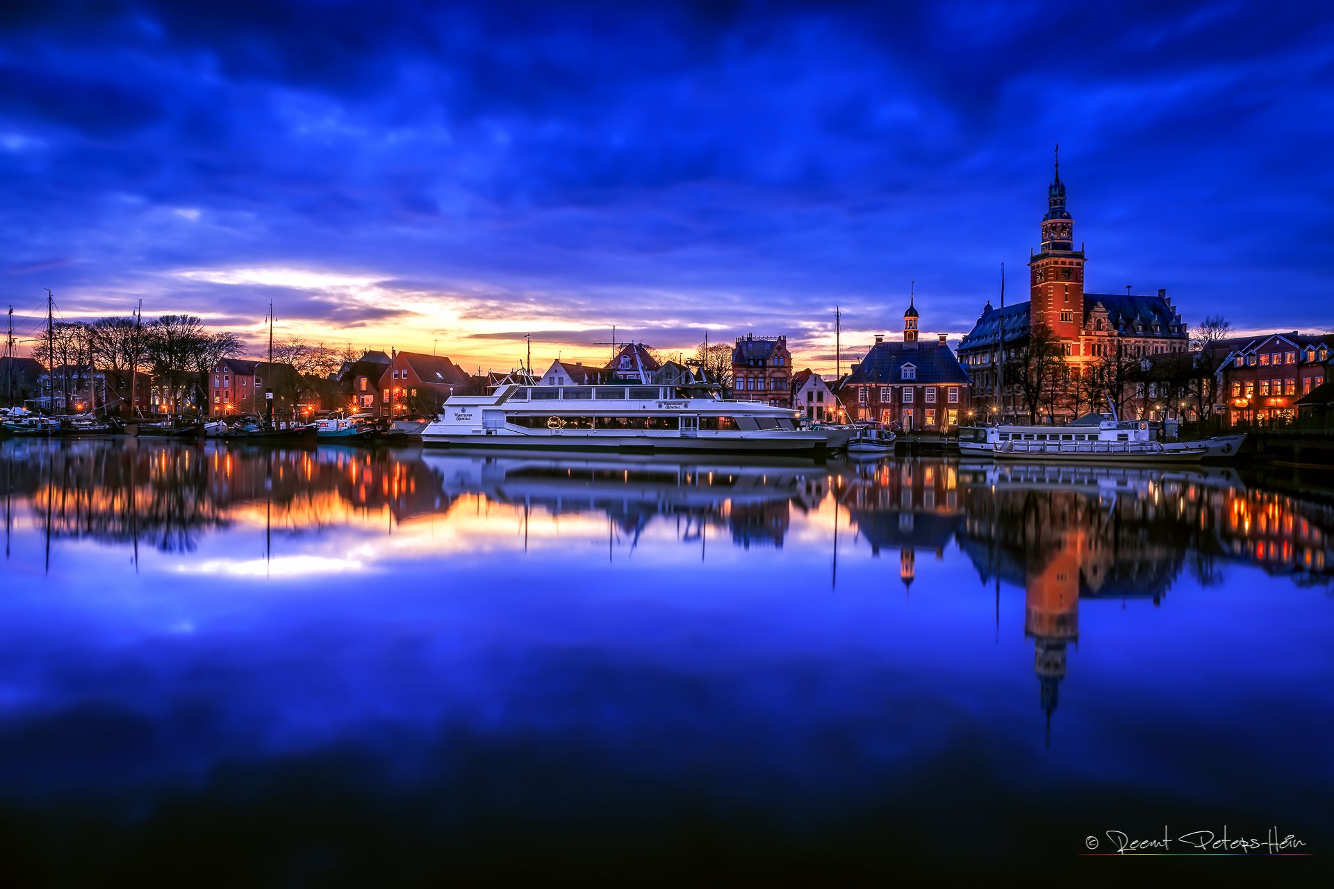 Leer blue hour, Germany