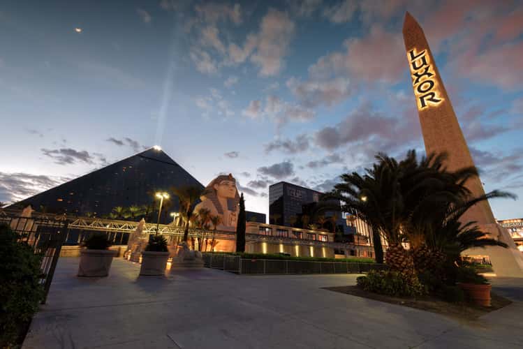 Luxor and Mandalay Bay casinos from The Strip
