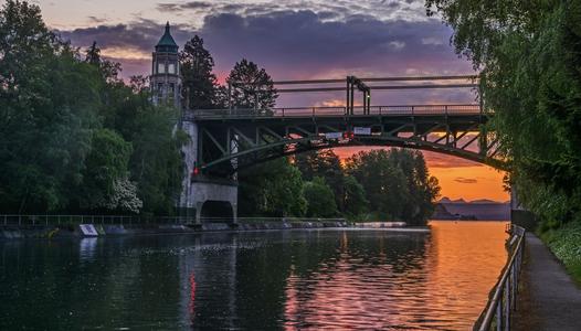 Montlake Bridge at sunrise, Seattle