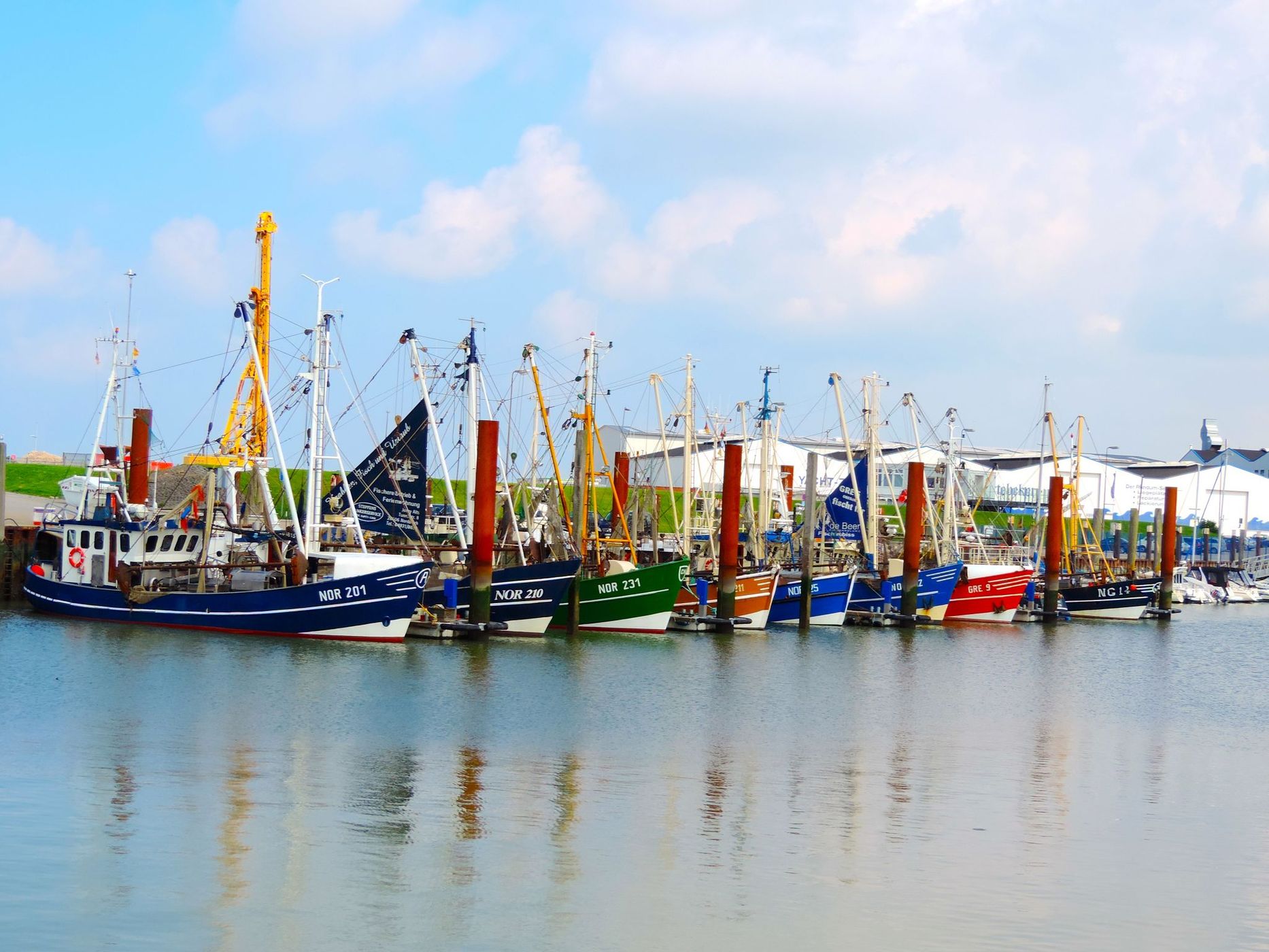 Norddeich - Fishing boats in the harbor, Germany