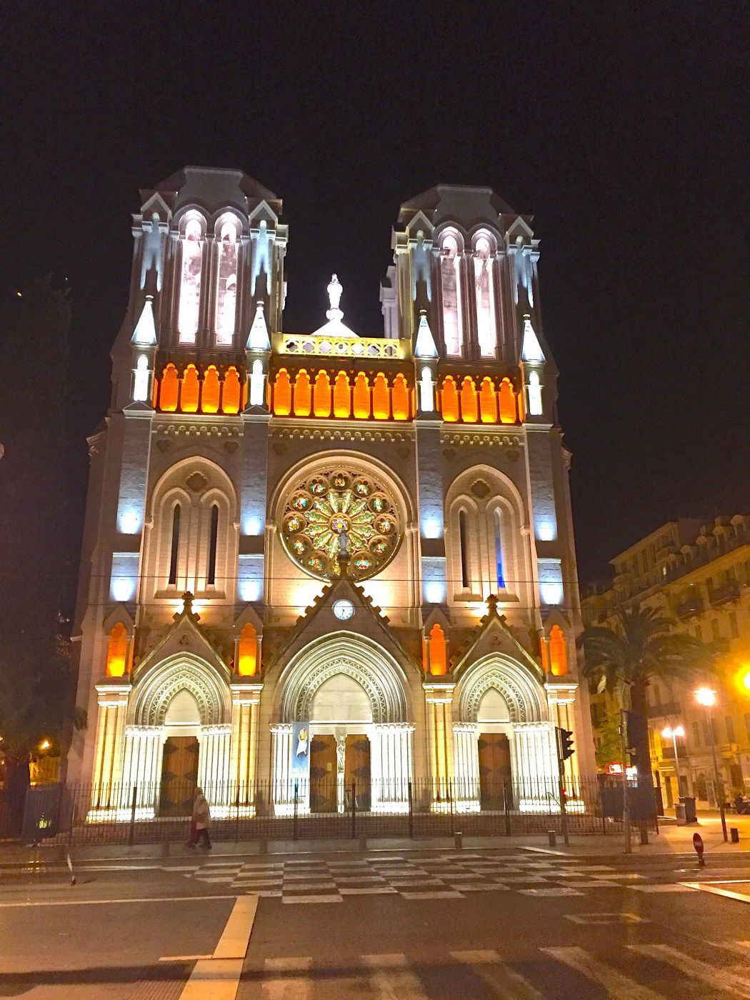 Notre Dame at night, France