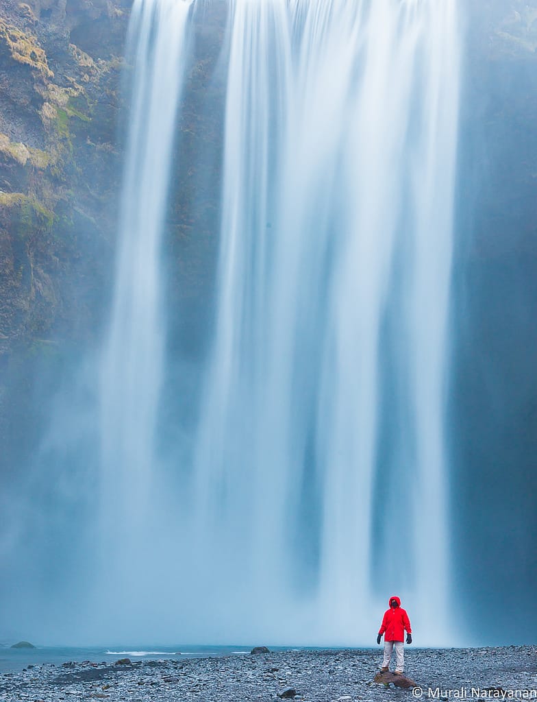 Close up from Skógafoss, Iceland