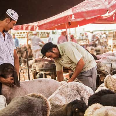 Sunday market in Kashgar, China