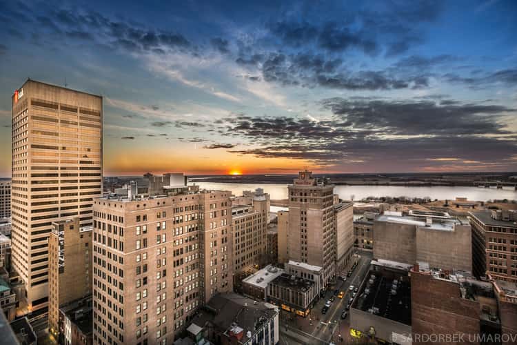 Sunset view from The Exchange Suites