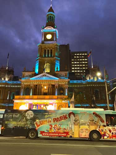 Sydney Town Hall at night