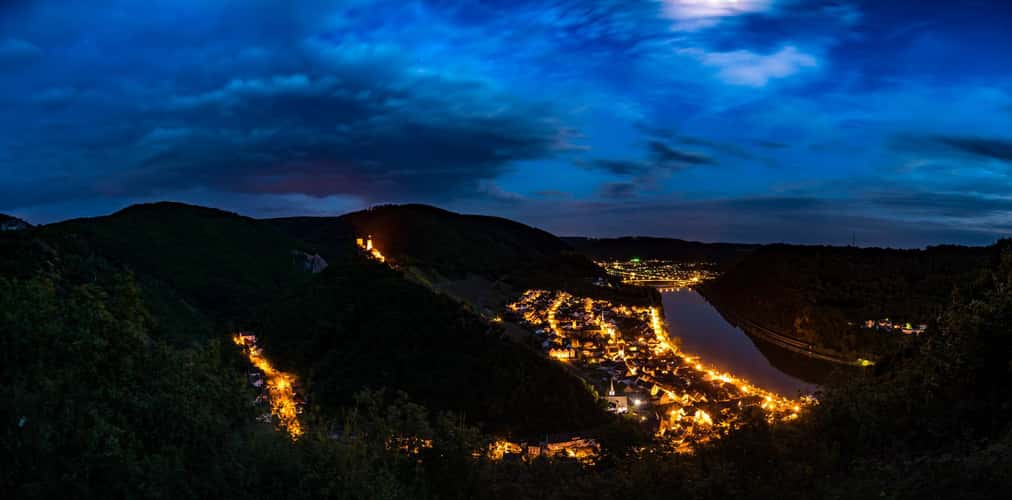 View over Alken with castle 'Thurant'