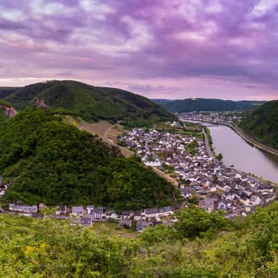 View over Alken with castle 'Thurant', Germany