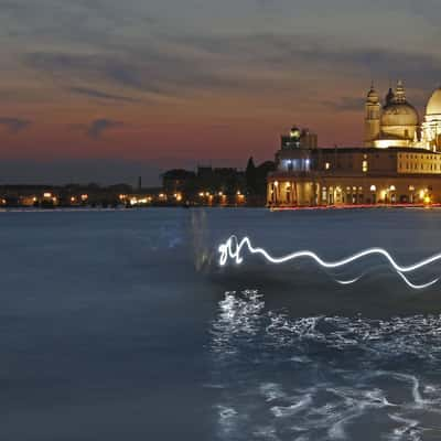 View to Basilica Santa Maria della Salute, Italy