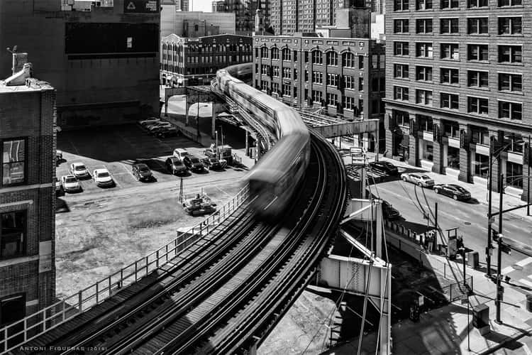 Train from Wells Kinzie Garage, Chicago