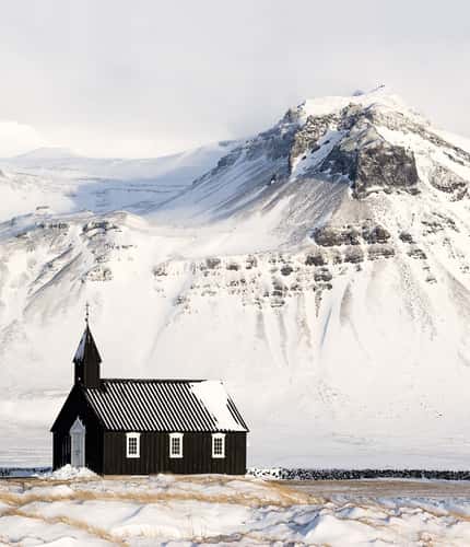 View of Búðakirkja, Snæfellsnes Peninsula