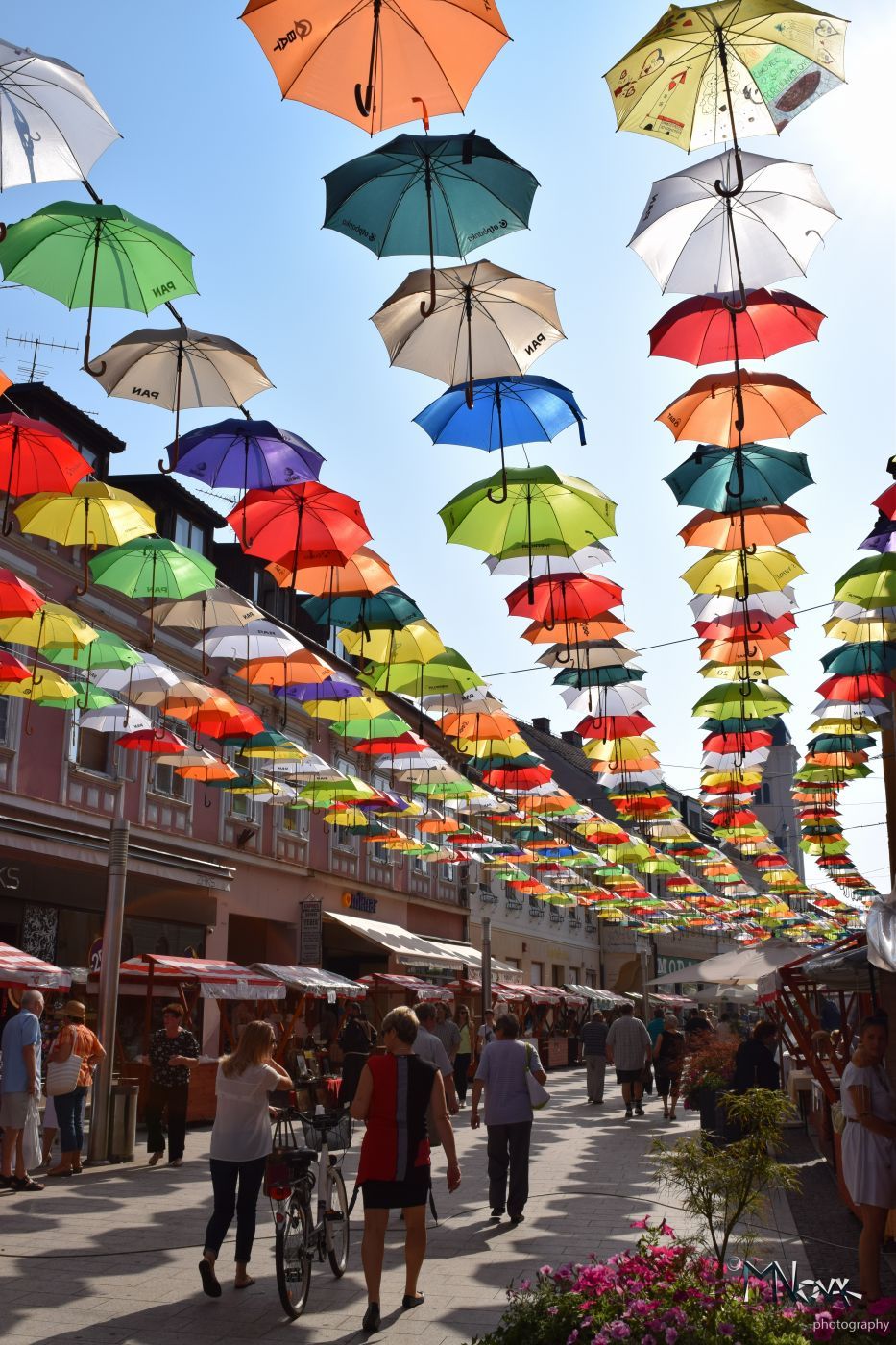 Čakovec's umbrella installation, Croatia