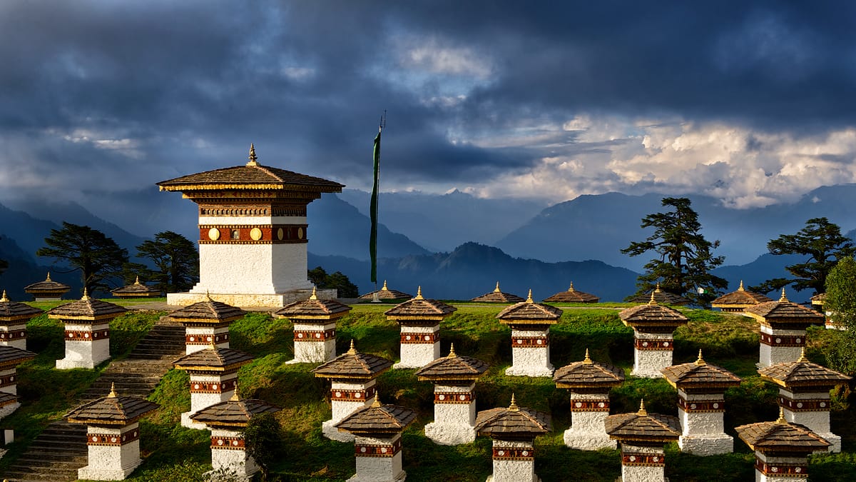 Dochu-La-Pass at 3.088 m height, Bhutan