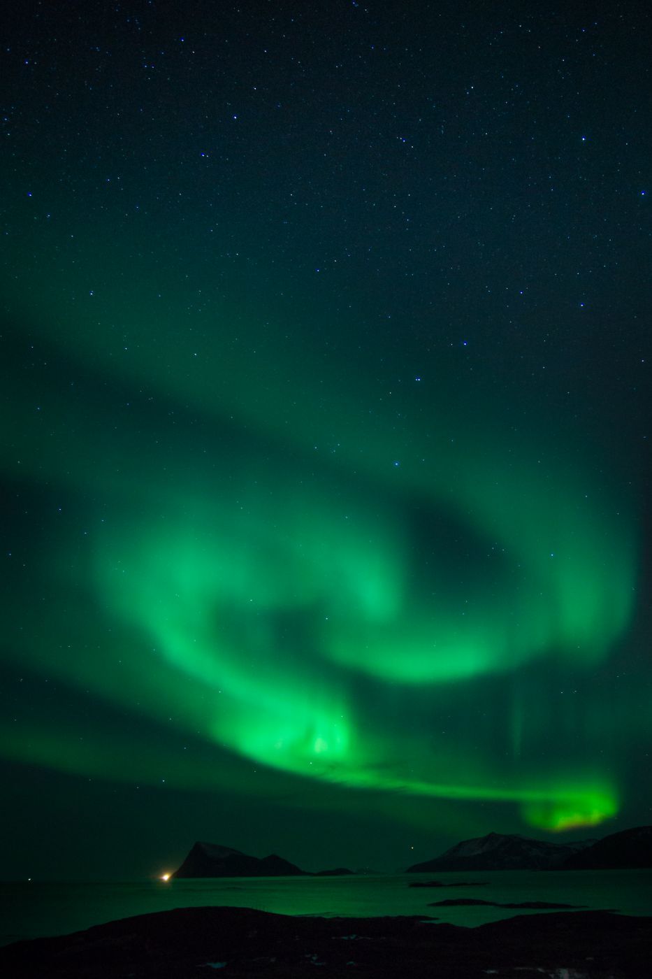 Great spot for polar lights near Tromsø, Norway